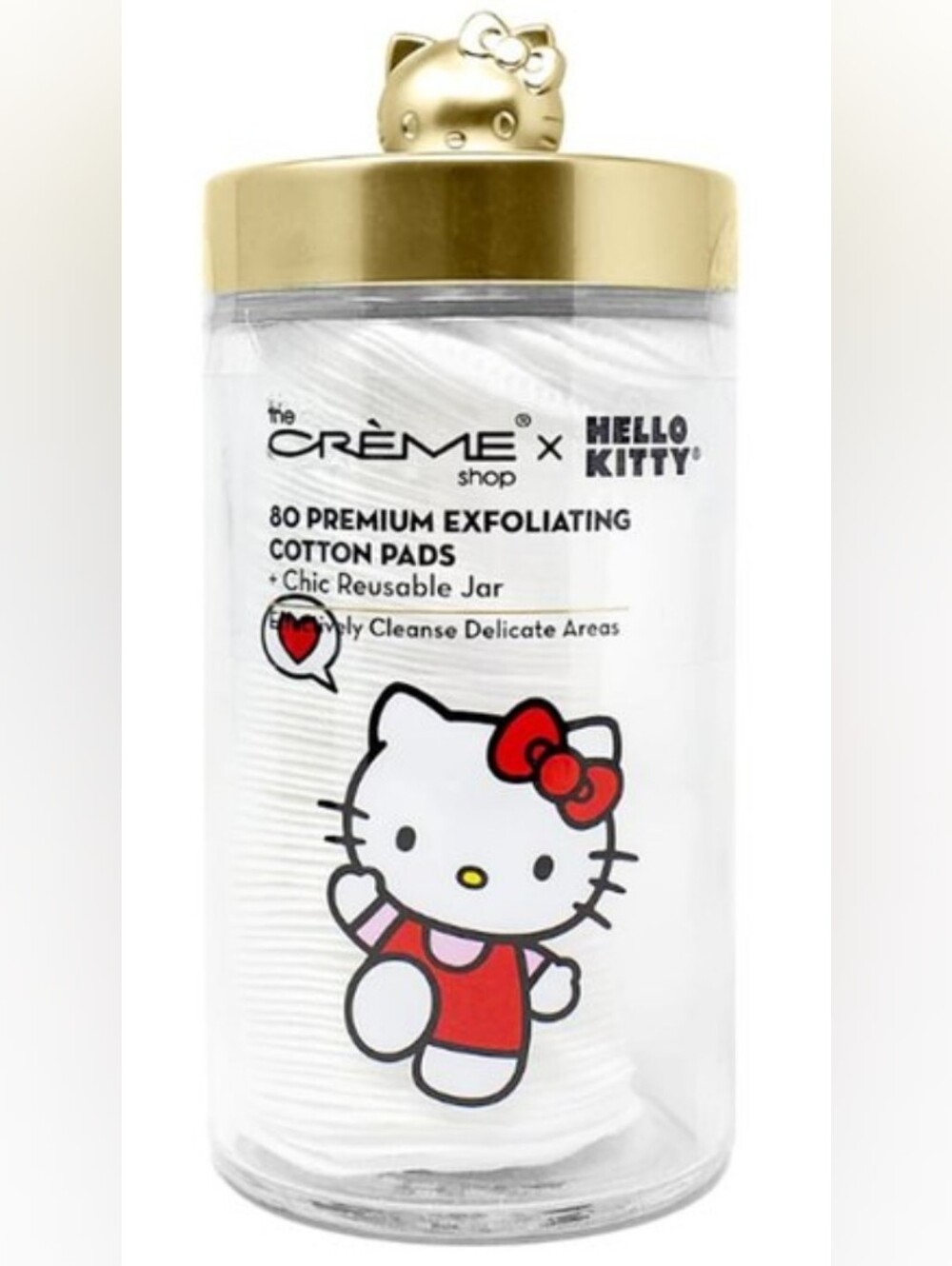 The Crème Shop x Hello Kitty Exfoliating Cotton Pads - White & Red
